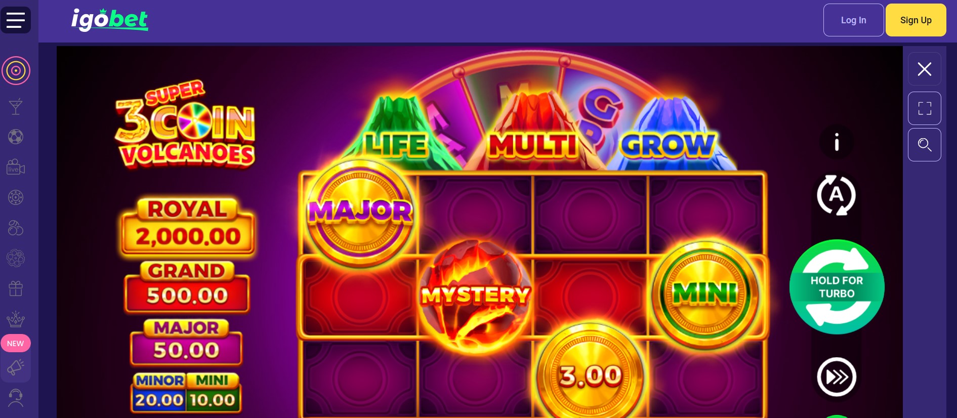 Igobet mobiel en desktop interface
